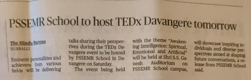 The Hindu - Tedx Davangere